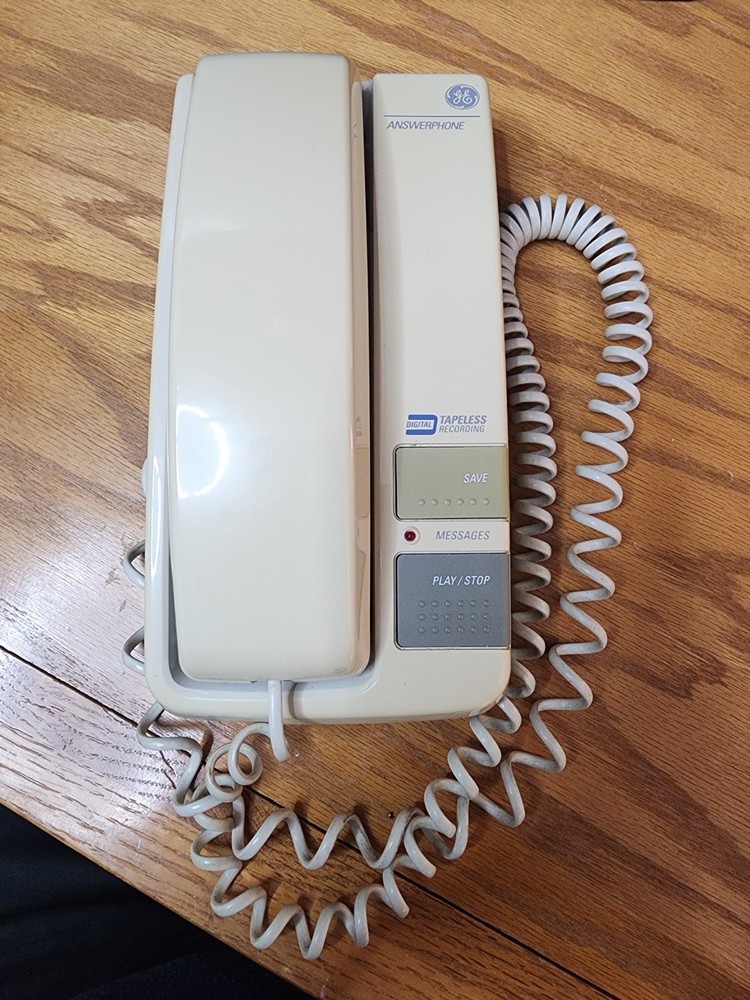 GE 2-9821A Trimline Corded Phone Digital Tapeless Recording Answerphone Beige G…