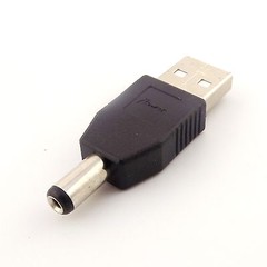 USB 2.0 Type A Male To 5.5mm x 2.1mm Plug 5V DC Power Supply Adapter Connector