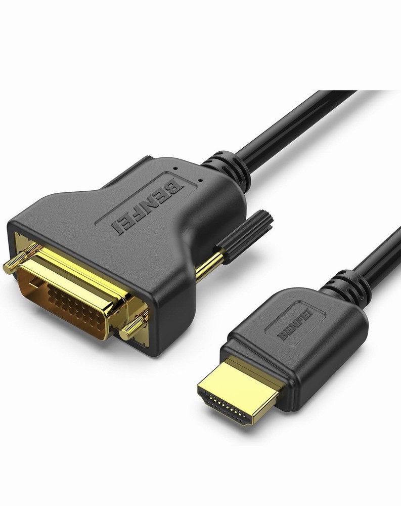 HDMI to DVI Adapter Cable, Bi-Directional HDMI to DVI-D (24+1) Female Convert