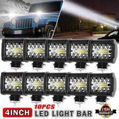 10PCS 4″Inch 12V 1200W LED Work Light Bar Flood Pod Driving Off-Road Tractor 4WD