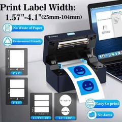 Fuomorz Thermal Shipping Label Printer for Small 4×6 label printer, Black