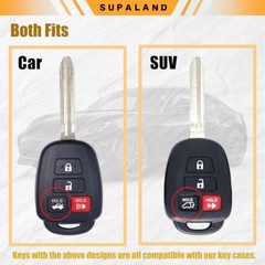 SUPALAND Key Fob Shell Case Replacement Fits for Toyota Camry Corolla RAV4