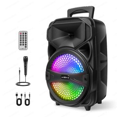8” 1000W Portable FM Bluetooth Speaker Subwoofer Heavy Bass Sound System Party