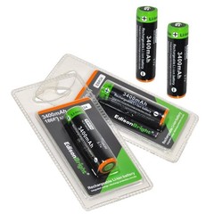 4 pack EdisonBright EBR34 rechargeable 3400mAh Li-ion battery w/XTAR MC1 Charger