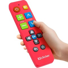 EZclicker Big Button Universal TV Remote (Pink) Simple Easy to Use, Pink
