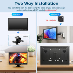 10.1 Inch Small Monitor TV & Car Video Player with 1024 * 600P | Security Monito