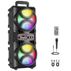 3000W Portable Bluetooth Party Speaker Sub woofer Heavy Bass Sound System w/ Mic