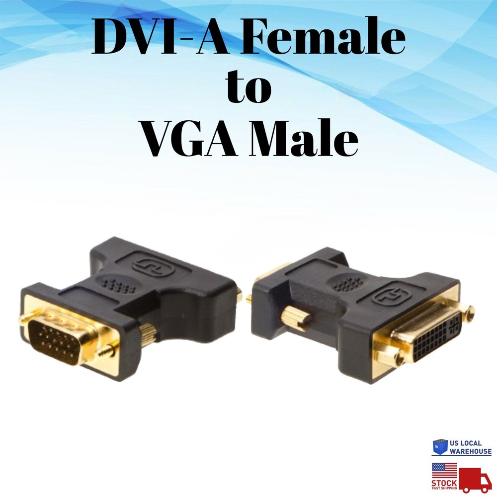 DVI-A Female to VGA Male HD15 Adapter Connector Converter Gold Plated DVI A Lot