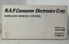 N.A.P Consumer Electronics Wireless Remote Control Unit VCA 106 VSQS 0071 NOS