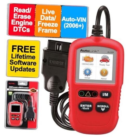 OBD2 Scanner AL329, Upgraded AutoLink AL319, Auto VIN, Check-Engine-Light