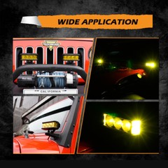 AUXBEAM 5″ LED Work Light Bar Spot Pods Fog Driving Amber Lamp for Jeep Ford 4″