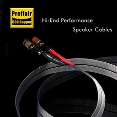 Silver plated OCC flat HiFi Speaker BI-wire Cable with carbon fiber Banana Plug