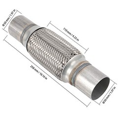 4 Pack 2 x 6 Inches Stainless Steel Heavy Duty Exhaust Flex Pipe, Double Braid