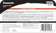 Panasonic CR2032 3.0 Volt Long Lasting Lithium Coin Cell 4 Count (Pack of 1)