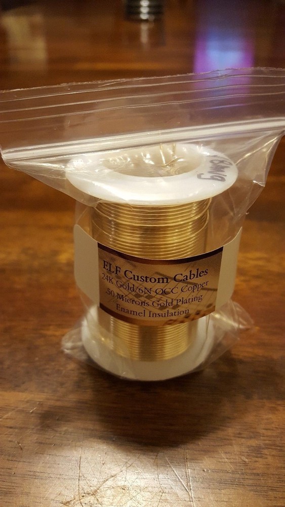 25ft ELF Custom Cables 24k Gold plated 99.9999 % pure OCC copper wire 16awg.