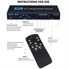Multi-Viewer 4K HDMI 4×1 1080P Seamless Quad Screen Real Time Remote Splitter US