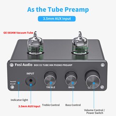 Fosi Audio BOX X3 MM Turntable Amp Bluetooth 5.0 Hi-Fi Tube Phono Preamplifier
