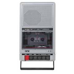 Silver QFX RETRO-40 Shoebox Cassette Tape Recorder +AUX/USB +Built-In Mic