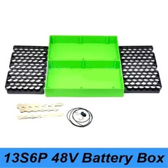 DIY 48V 13S6P 18650 Battery Pack Box with 13S 30A BMS + Holder & Nickel Assembly