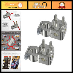 2 Pcs Car Battery Terminal Connectors, 7 Way Clamps for 12AWG to 4/0 AWG, SAE To