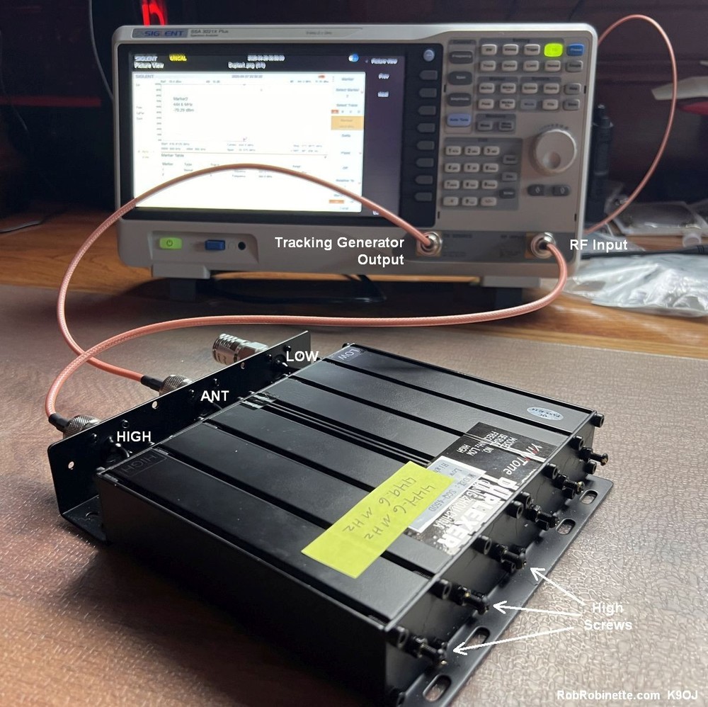 50W UHF 440-490MHz 6 Cavity Duplexer N-Type; Ships Tuned in 24-48 Hours