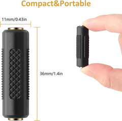 3.5Mm to 3.5Mm Stereo Jack Audio Adapter Female/Female Connectors,Gold Plated (5