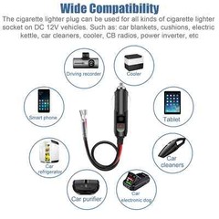 4 PACK Fused 12V ~ 24V Male Car Cigarette Lighter Plug Socket Connector Cable