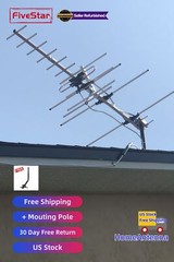 Super Strong Yagi Outdoor TV Antenna 200 Mile Reception Attic Roof