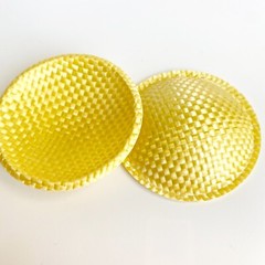 Pair 58mm Yellow Dome SPEAKER DUST Caps Covers For Bass / Woofer Repair