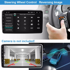 Double 2DIN Rotatable 10.1” Android 15 4+64GB Car Stereo Radio GPS Touch Screen