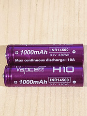 2 VC IMR 14500 Li-Mn 1000mAh HIGH DRAIN Rechargeable Battery 3.7V -BUTTON TOP