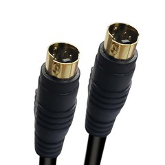 S Video Cable, S-Video Cable 4 Pin Connector Male to Male Gold Plated Compatible