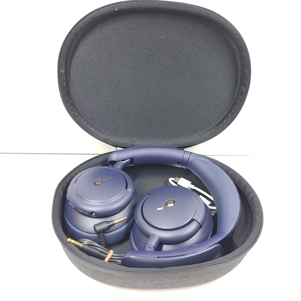 Soundcore Life Q30 Bluetooth Noise Canceling Headphones with case Blue Grade A