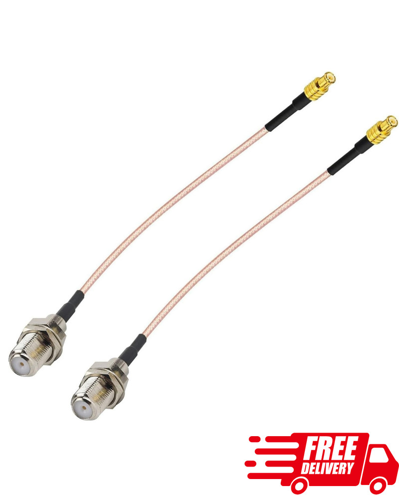 2PCS 6″ RF Coaxial Cable Assembly MCX Male to F Female Connector Adapter Cord