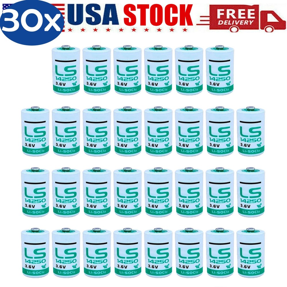 ◉ US STOCK!!! 30X LS14250 1/2 AA 3.6v Lithium Battery 1200mAh, LS 14250