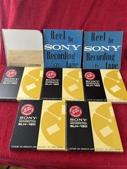 Lot of 8 Sony 1/4″ Reel To Reel Tapes In Box Japan 7 SLH-180 & 1 Super 150