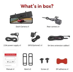 Front Rear Digital Dashcam Western 12″ 4K 256gb WiFi ADAS BSD Touch Screen