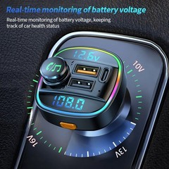 Bluetooth 5.0 Car Wireless FM Transmitter Adapter USB PD Charger AUX Hands LOT