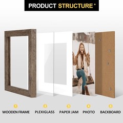 Picture Frames 6×6 Set of 2 Rustic Wood Grain Photo Frame 6×6,