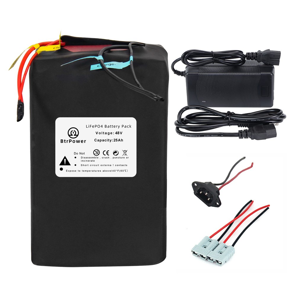Btr LiFePO4 Battery Pack 48V 60V 72V with 30A 50A BMS for 3000W Motors