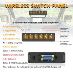 Wireless 6Gang Switch Panel LED Light Bar Circuit Control Box Car RV Boat Marine