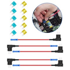 15Pcs Car Add-a-circuit Fuse TAP Adapter Set Car Mini ATM APM Blade15 20 AMP 12V