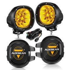 AUXBEAM 4″ 90W Amber LED Pods Work Light Bar Spot Driving Fog Lamp+Black Covers