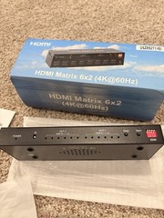HDMI Matrix Switch 6×2 4K@60Hz IR Remote, Audio Extract, HDCP 2.2