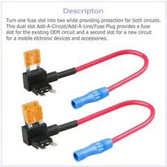 5X 12V 5 Amp Car Add Circuit Fuse Adapter Kit Mini Blade Fuse Holder 16 Gauge