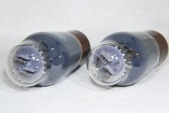 Matched Pair Mullard ECC32/CV181 Smoke Glass Brown Base Made in UK in 1949/1955