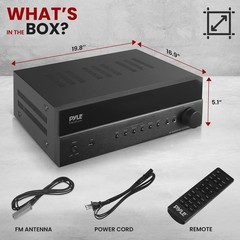 Pyle Hi-Fi Wireless BT Home Theater Receiver – 5.2 Channel, 1000W MAX