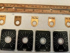 NOS Antique, Vintage Home Brew Radio Escutcheon, Metal Name Plates & Dials