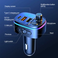 Bluetooth Car Adapter FM Transmitter USB AUX Radio Handsfree MP3 Player For Car