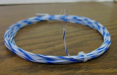 25 feet stranded 26 AWG Silver PTFE Wire White blue SPC